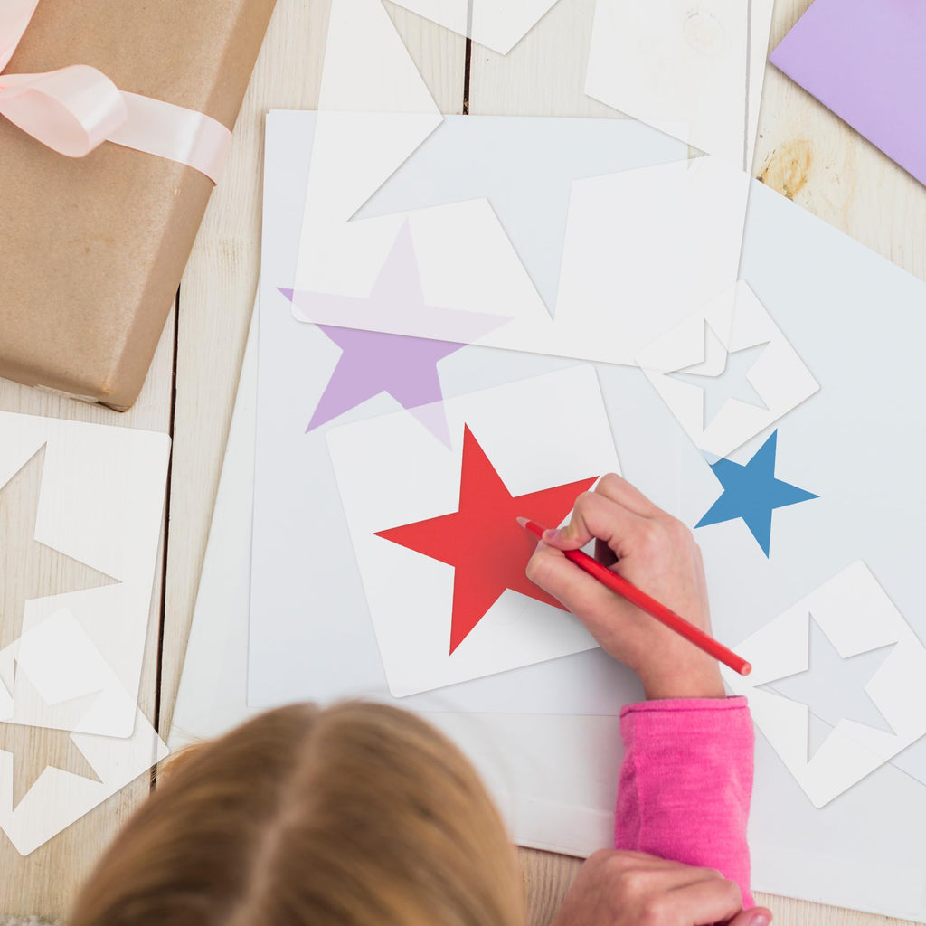 Star Stencil, 8 Pcs Different Size Star Stencils, Stars Template Stencil, Large Stencil for Spray Painting, Painting Template for Fabric Walls Arts Paper