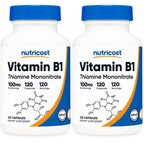 Nutricost Vitamin B1 (Thiamine) 100mg, 120 Capsules, Gluten Free | GMO-Free
