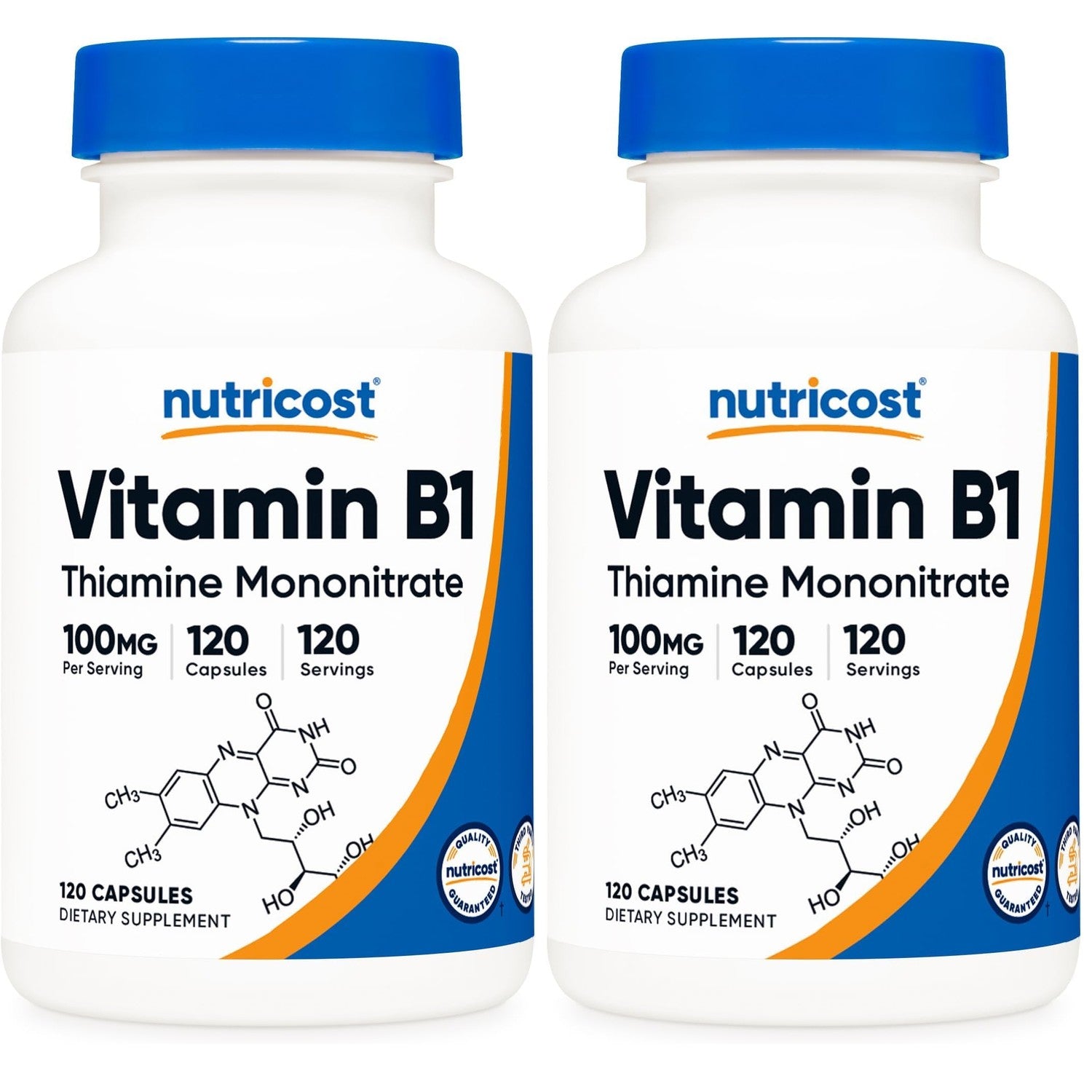 Nutricost Vitamin B1 (Thiamine) 100mg, 120 Capsules, Gluten Free | GMO-Free