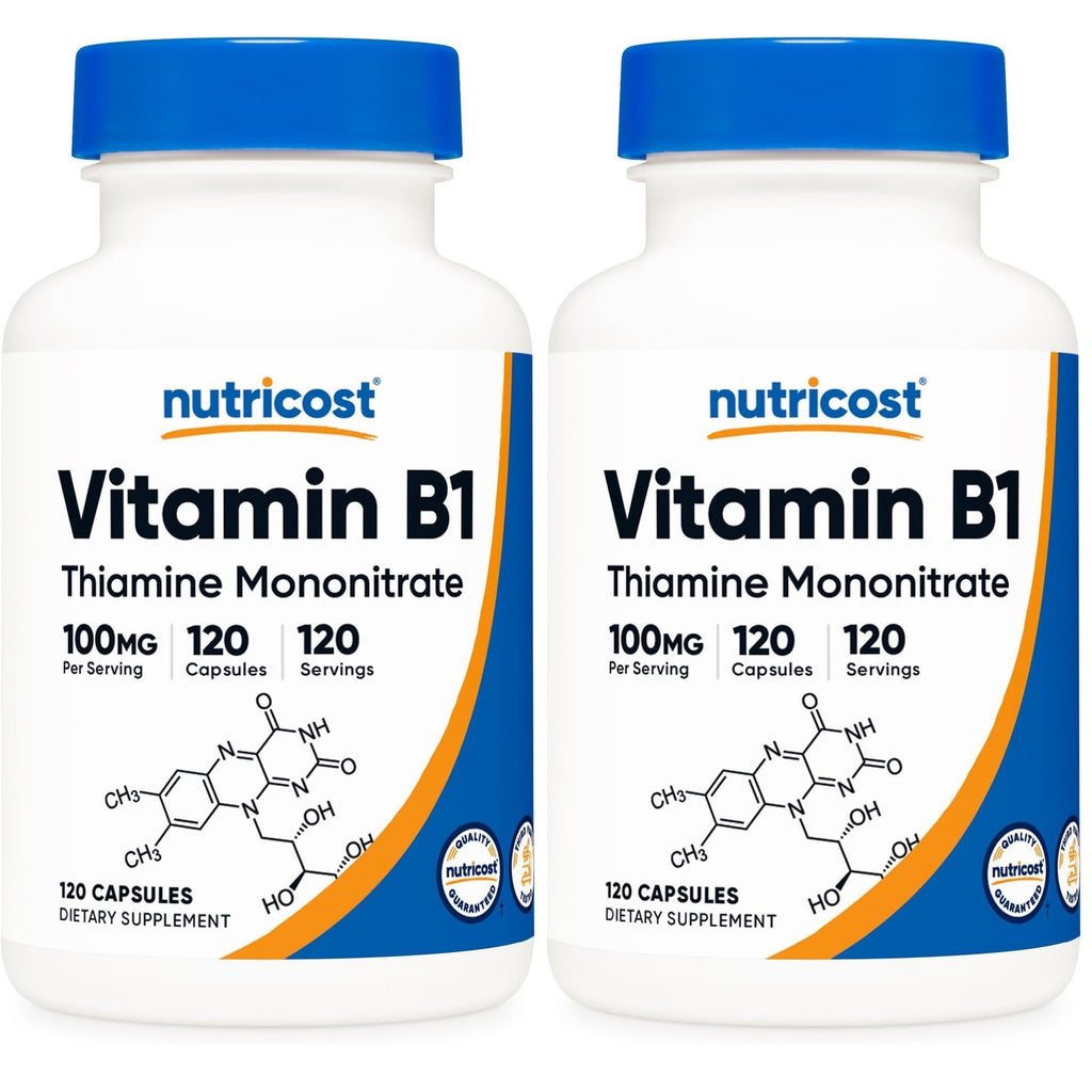 Nutricost Vitamin B1 (Thiamine) 100mg, 120 Capsules, Gluten Free | GMO-Free