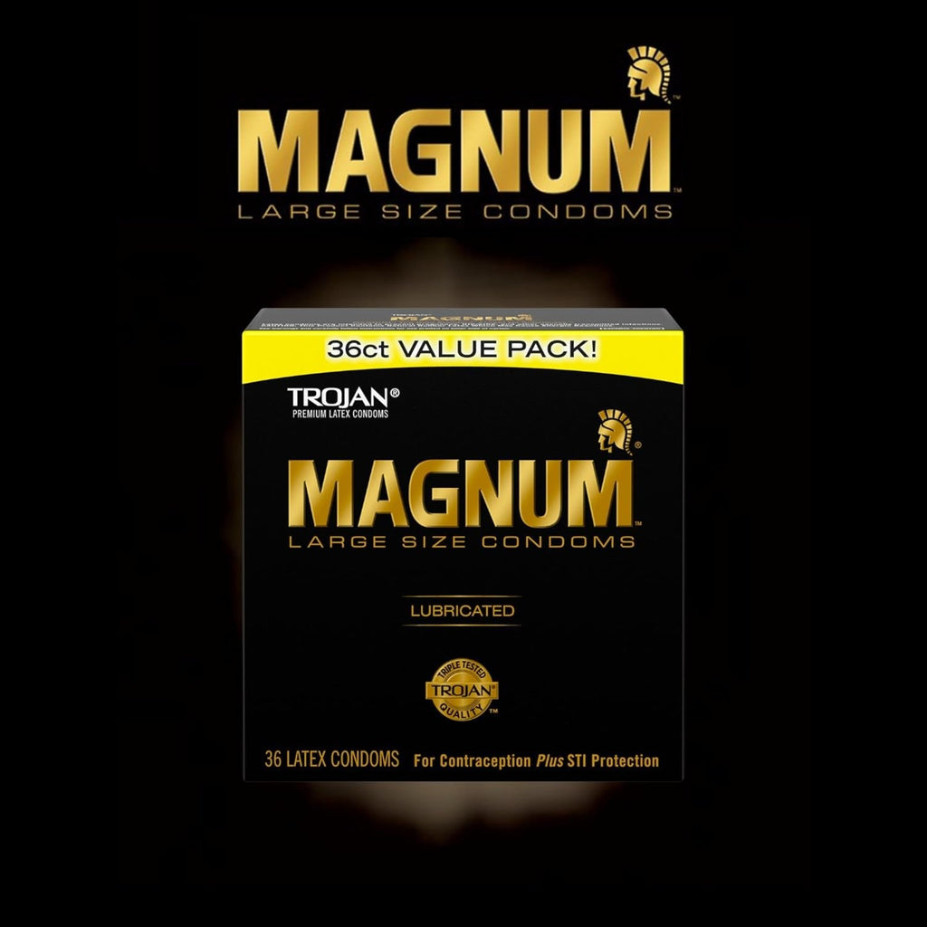 Buy now TROJAN Magnum Lubricated Large Condoms, Comfortable and Smooth Lubricated, America’s Number One Condom, 36 Count Pack at indiglob india