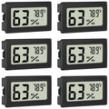 Humidity Meter Indoor Thermometer 6-Pack Mini Digital Thermometer Hygrometer Indoor Temperature Humidity Meters Gauge LCD Display Fahrenheit (℉) for Greenhouse, Reptile Tank, Cellar, Closet