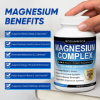 Magnesium Complex 1000mg, 8-in-1 Magnesium Supplement Capsules with Glycinate, Citrate, Malate & Taurate, Supports Muscle, Bone, Energy & Daily Wellness, for Women & Men, 180 Capsules