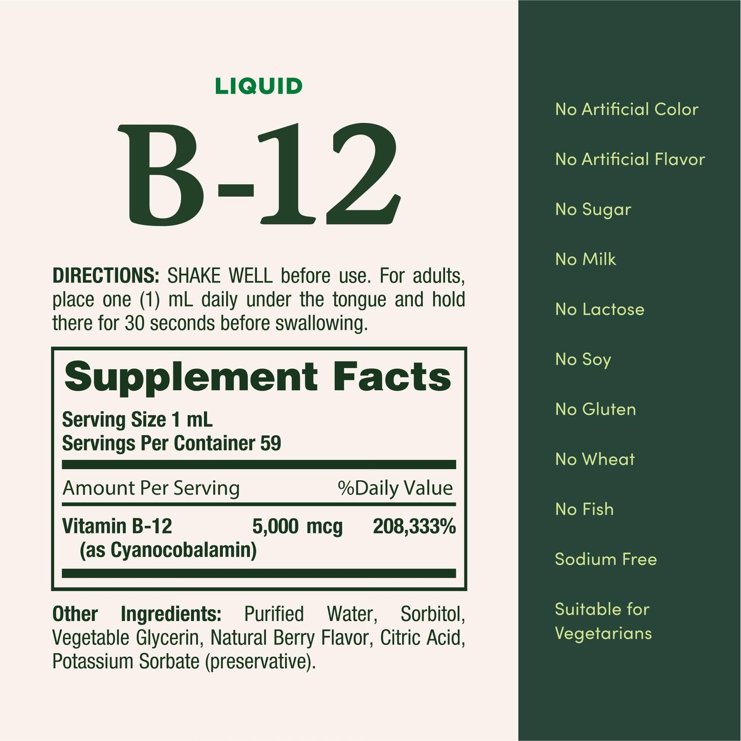 Nature’s Bounty Vitamin B12 5000 mcg Sublingual Liquid, Cardiovascular Health & Cellular Energy Support, 2 Fl Oz (1 Count)