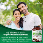 Zazzee USDA Organic Red, Black & Yellow Maca Root 10:1 Extract, Peruvian