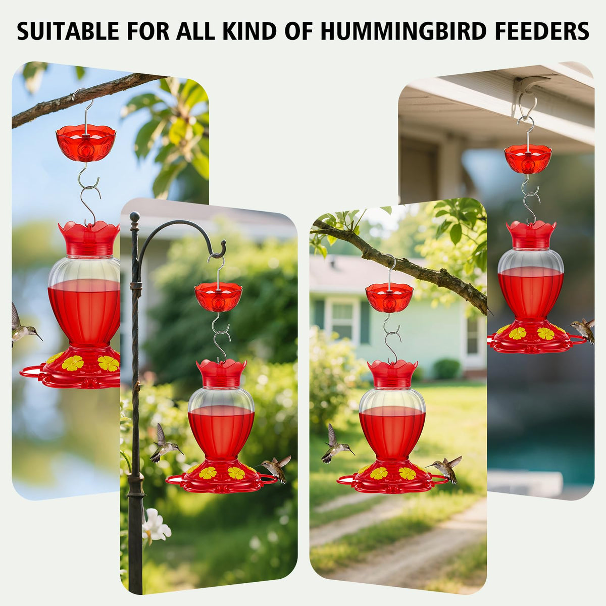 Ant Moat for Hummingbird Feeders, Humingbird Feeder Ant Moat, Vintage Style Hummingbird Ant Guard, 5 OZ Large Ant Moat, Ant Motes - Ant Guard(4 Pack, Red)