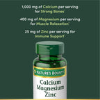 Nature's Bounty Calcium Magnesium & Zinc Caplets, 100 Count