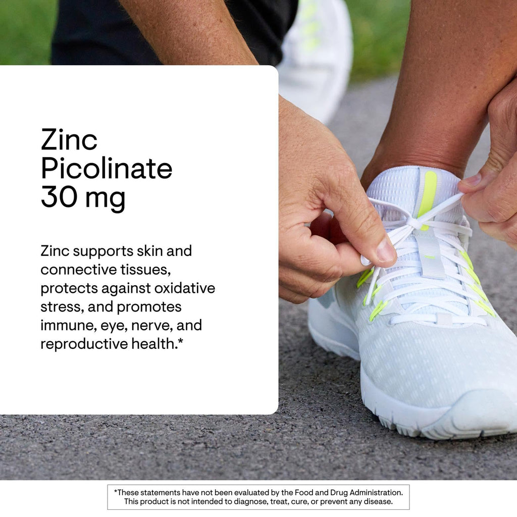 THORNE Zinc Picolinate 30 mg, Highly Absorbable Zinc, 60 Capsules | Supports Immune System, Eye, Skin, Nerve & Reproductive Health*, Trace Mineral Supplement, NSF Contents Certified