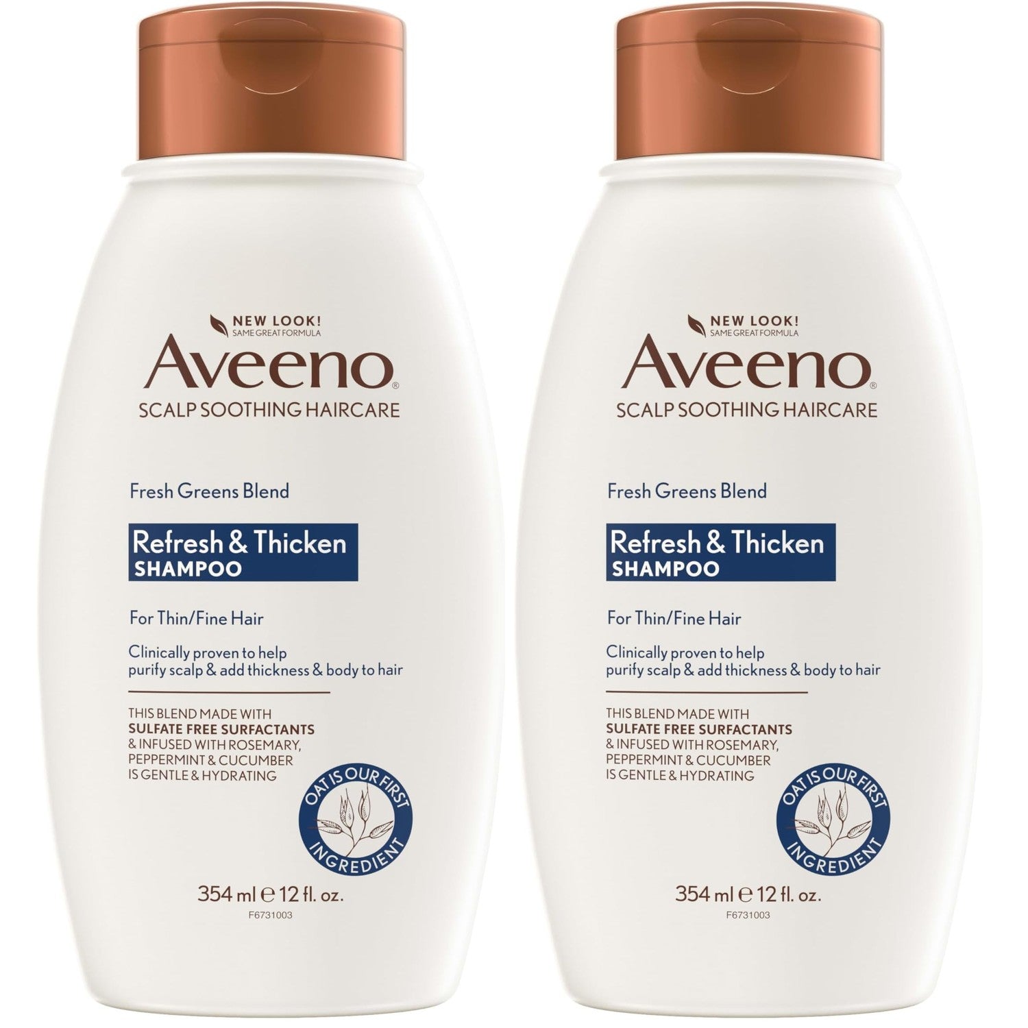 Aveeno Fresh Greens Blend Natural Volumizing Shampoo, Cucumber, Rosemary, for Fine Hair, 12 fl oz