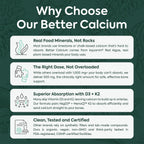 Organics Ocean Better Calcium - Organic Red Algae Calcium with Vitamin D3 and K2 Supplements - Supports Bone Structure, Joint Comfort & Encourages Healthy Aging - Plant-Based, Non-GMO - 6 Pack