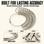 Ring Sizer Measuring Tool Stainless Steel Finger Rings Gauge 0-13 Sizing Measuring with Half Size 27 Pcs