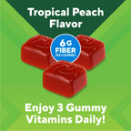 Vitafusion GLP1 Gummy Supplement | 90 Sugar Free Gummies | Vitamin & Mineral Blend with Fiber, D3, B12, and Folate | for Women & Men | Tropical Peach Flavor | Gluten Free Formula