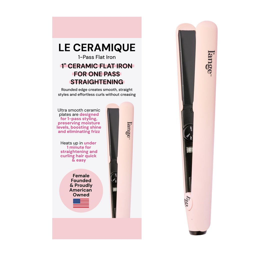 L'ANGE HAIR Le Ceramique 1-Pass Flat Iron Hair Straightener | Fast Heating Ceramic Flat Iron | Best Hot Tools Professional Hair Straightener to Lock in Moisture & Shine | (Black)