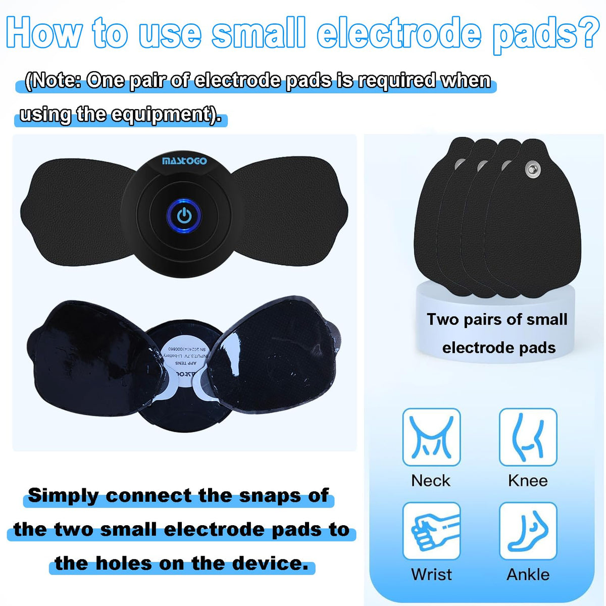 MASTOGO 12 Modes Wireless TENS Unit Muscle Stimulator for Pain Relief