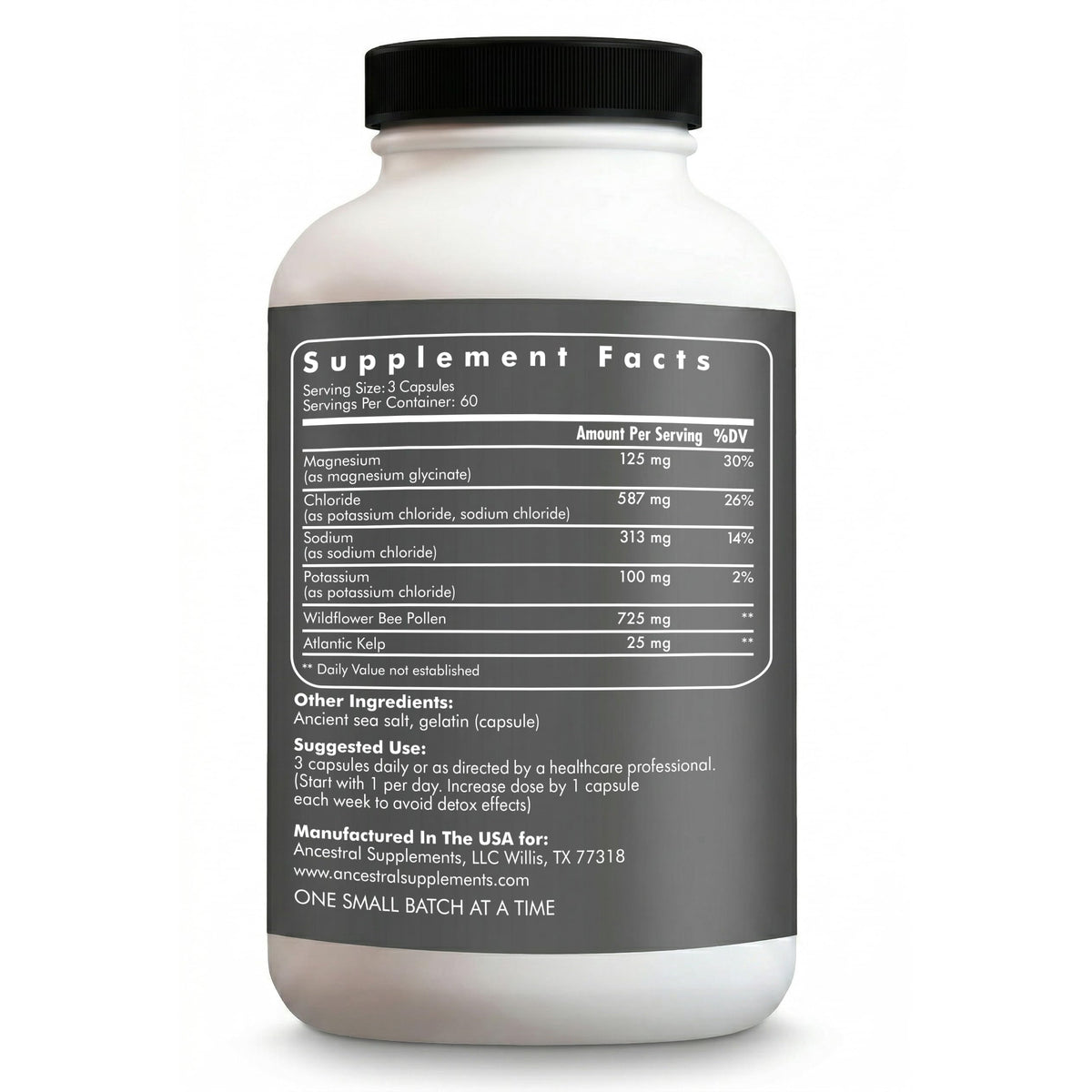 Ancestral Supplements Minerals & Electrolytes Capsules, 180 Ct