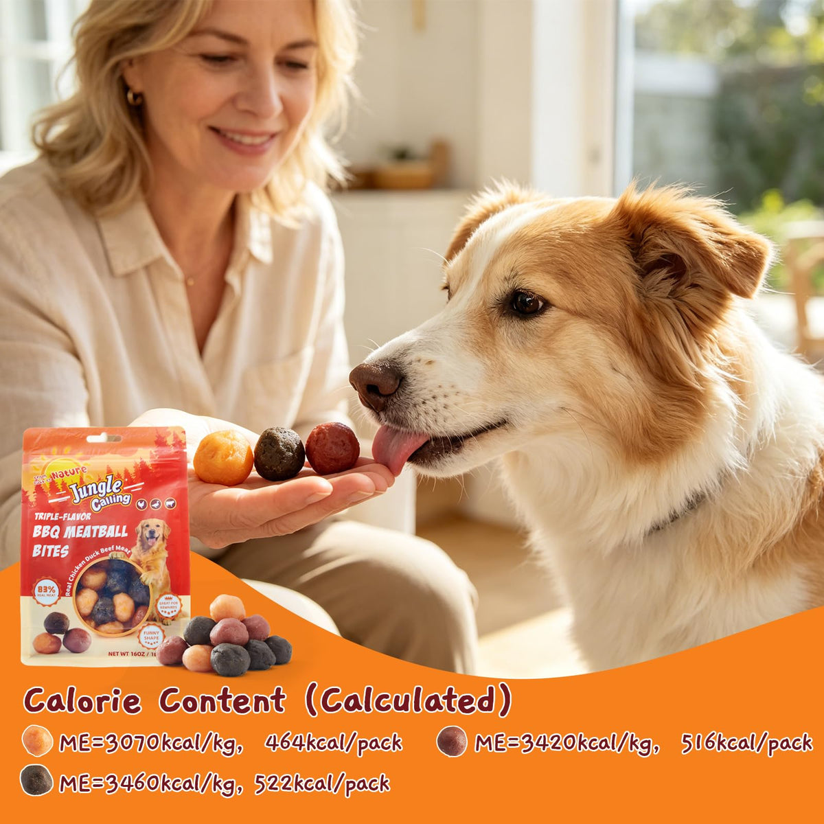 Jungle Calling 60 Ct. Dog Treats Kabob Meat Ball, Soft Chewy Training Snack
