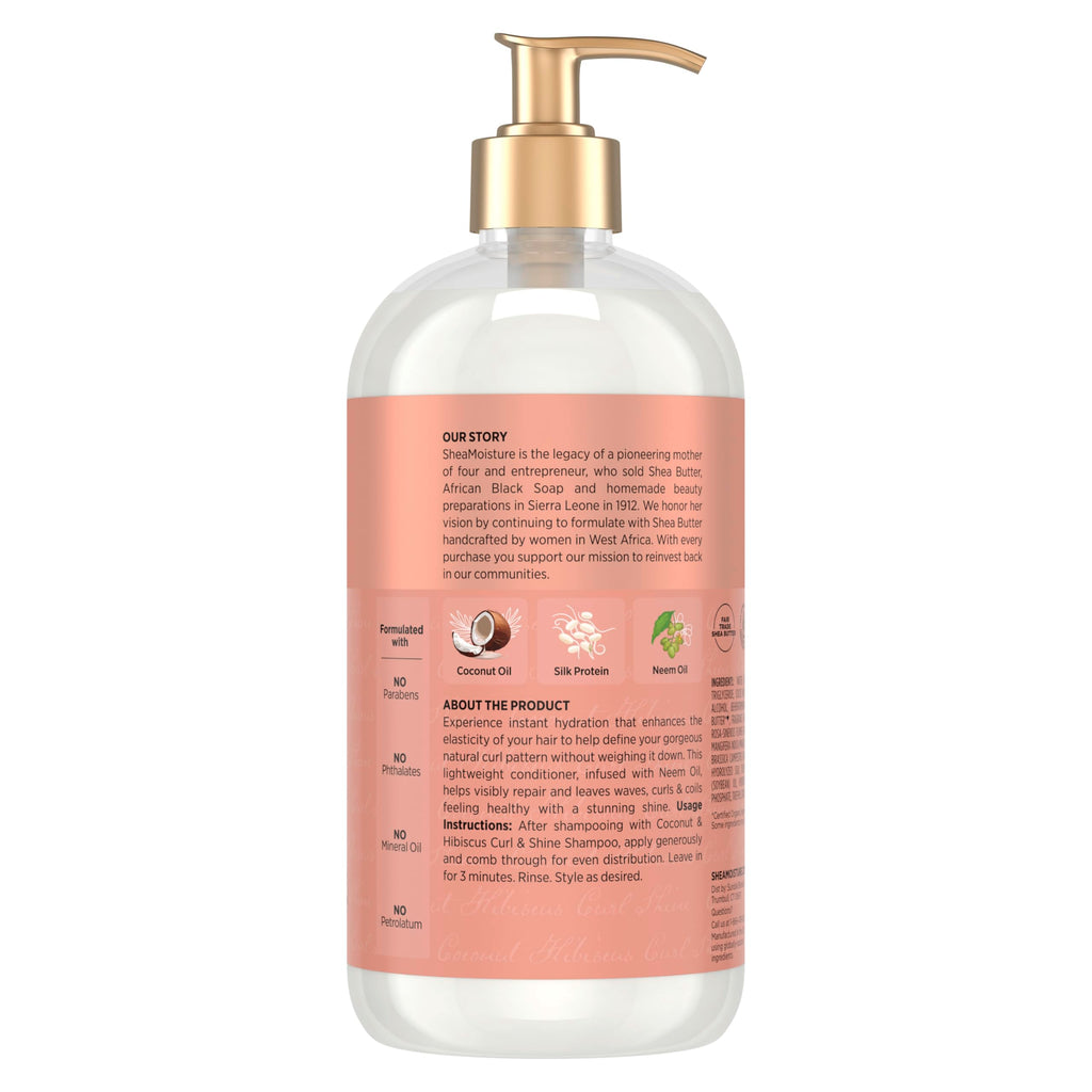 Buy now SheaMoisture Curl & Shine Conditioner Coconut & Hibiscus, for Thick, Curly Hair to Moisturize & Soften, 13 oz at indiglob india