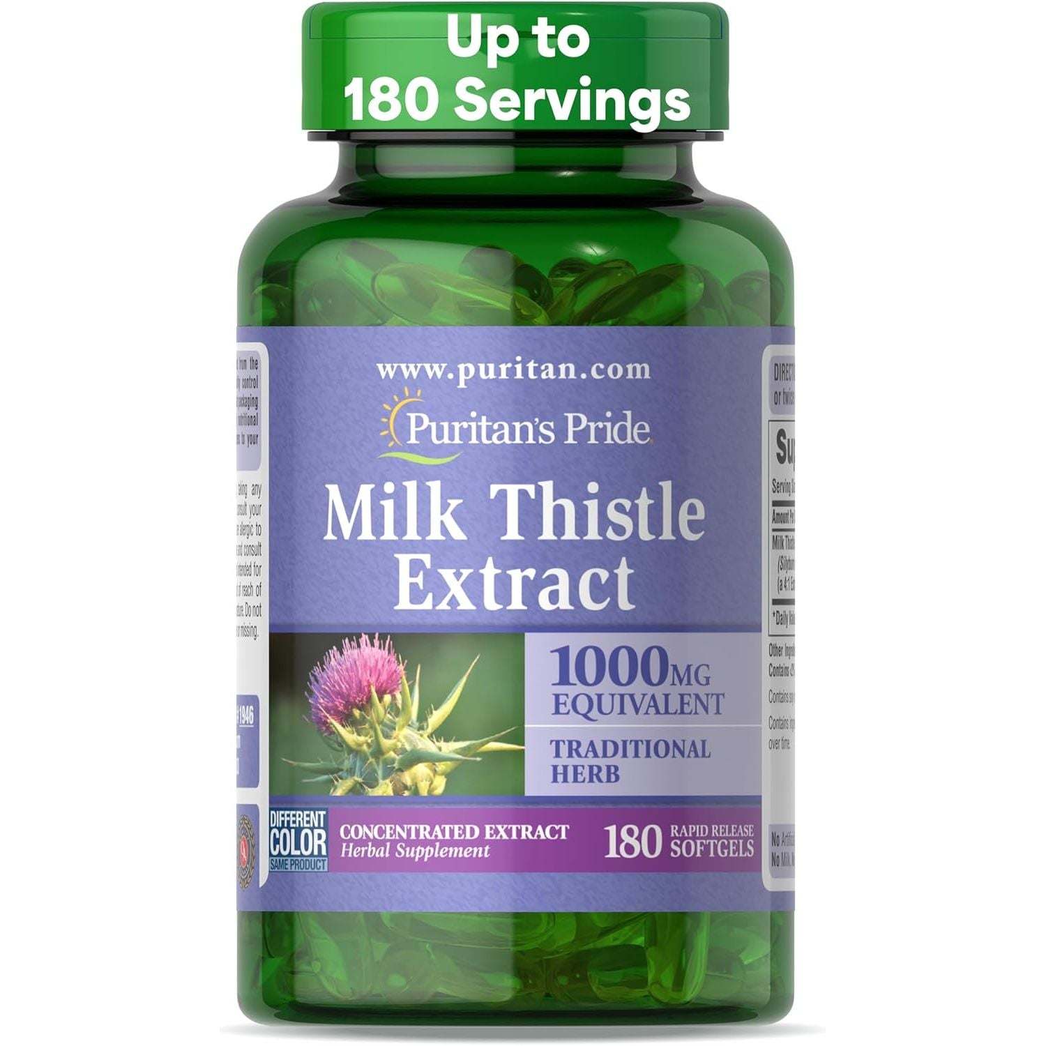 Buy now Puritan's Milk Thistle 4:1 Extract 1000mg 180 Softgels (Silymarin) Liver Health 180 Count (Pack of 1) at indiglob india