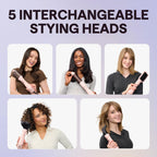 Blow Dryer Brush Set, Wavytalk Air Sculpt 5-in-1 Hot Air Brush Set | Multi Hair Styler for Salon Blowouts, Smooth Curls, Volumizing and Straightening, Sleek and Less Frizz, Pink