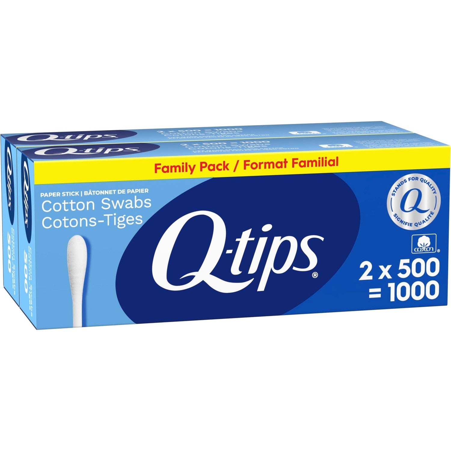 Q-tips Cotton Swabs, 500 Count (Pack of 2)