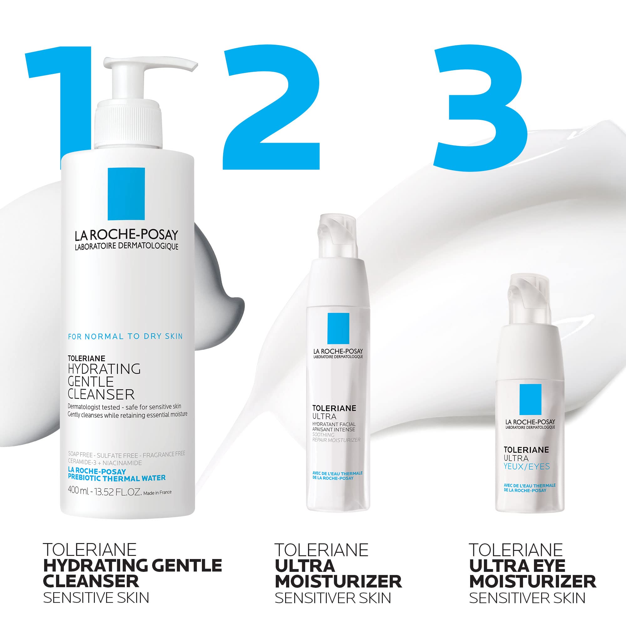 La Roche-Posay Toleriane Dermallergo Eye Cream for Sensitive Skin 0.68oz | Soothing moisturizer comforts sensitive skin. Allergy tested, fragrance free, alcohol free. Formerly Toleriane Ultra Eyes.