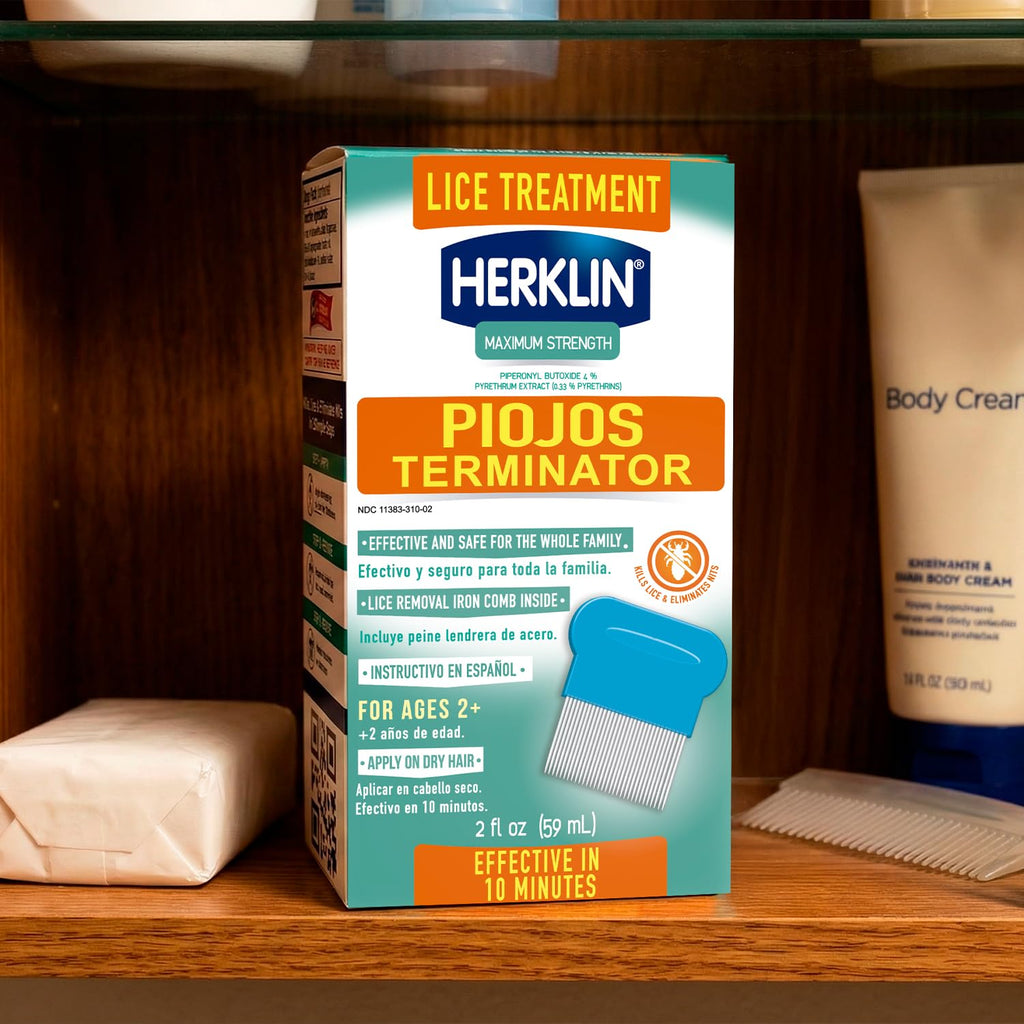 Herklin Lice Treatment Shampoo, Maximum Strength, Easy to Apply, 2 Fl Oz, Bottle