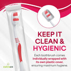 Bulk Toothbrush Pack with Covers | Premium Quality Individually Wrapped Colorful Tooth Brushes | Medium Soft Bristles for Travel, Donations, Hotels (100)