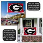 College Flags & Banners Co. Georgia Bulldogs Dawgs University Large College Flag