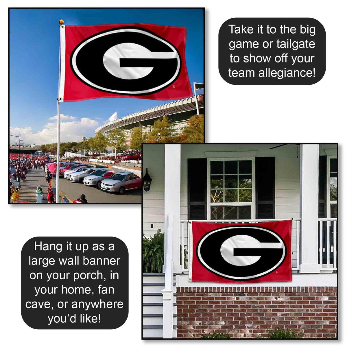 College Flags & Banners Co. Georgia Bulldogs Dawgs University Large College Flag