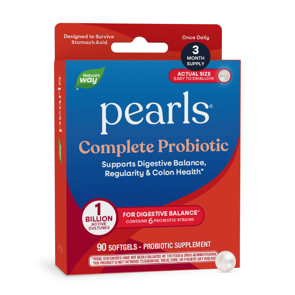 Nature's Way Complete Probiotic Pearls,Supports Digestive Balance*,1 Billion Live Cultures,Supplement for Men and Women,No Refrigeration Required,30 softgels,(Pack of 2)
