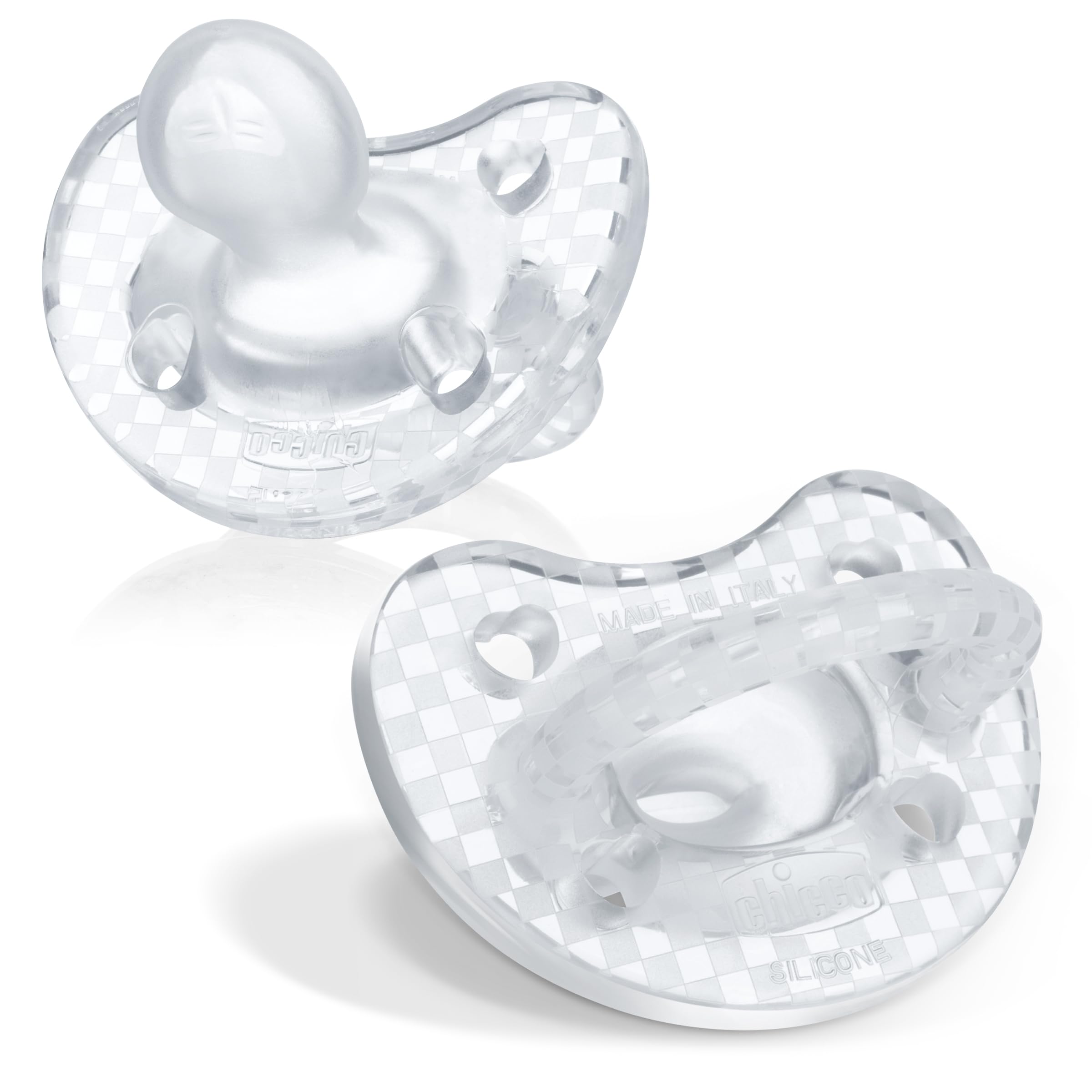 Buy now Chicco PhysioForma Silicone Orthodontic Pacifier, 0-6m | 100% Soft Silicone | Supports Breathing & Oral Development | Satin-Textured Nipple | Includes Sterilizing Case | BPA Free | Blue/Green, 2pk 16 to 24 months Crystal Two Pack oz. at indiglob india
