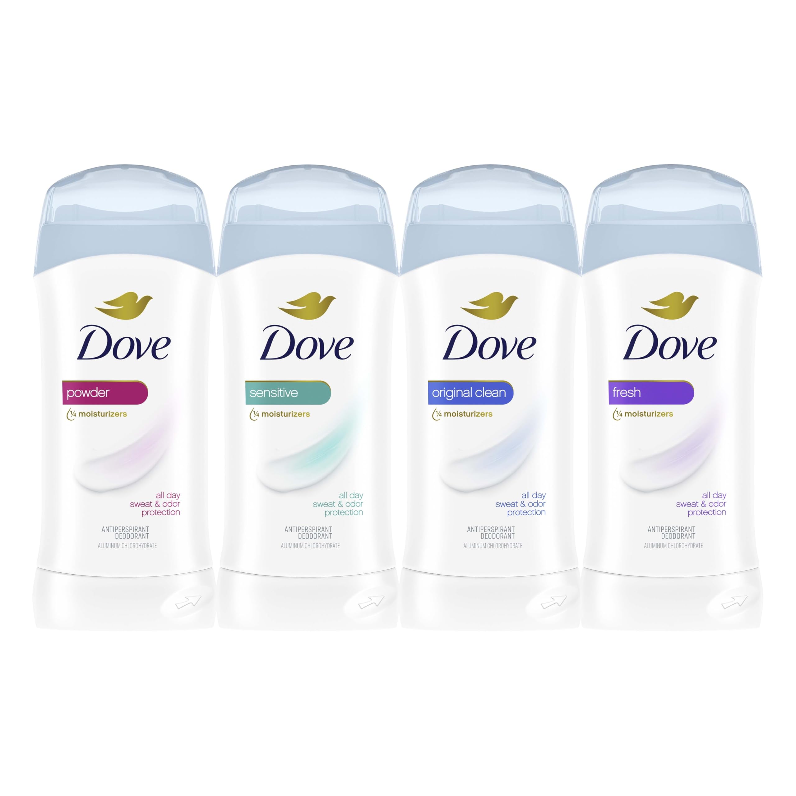 Dove Antiperspirant Deodorant Stick Original Clean 2.6 oz 2PK | All Day Underarm Sweat & Odor Protection for Women. Invisible Solid