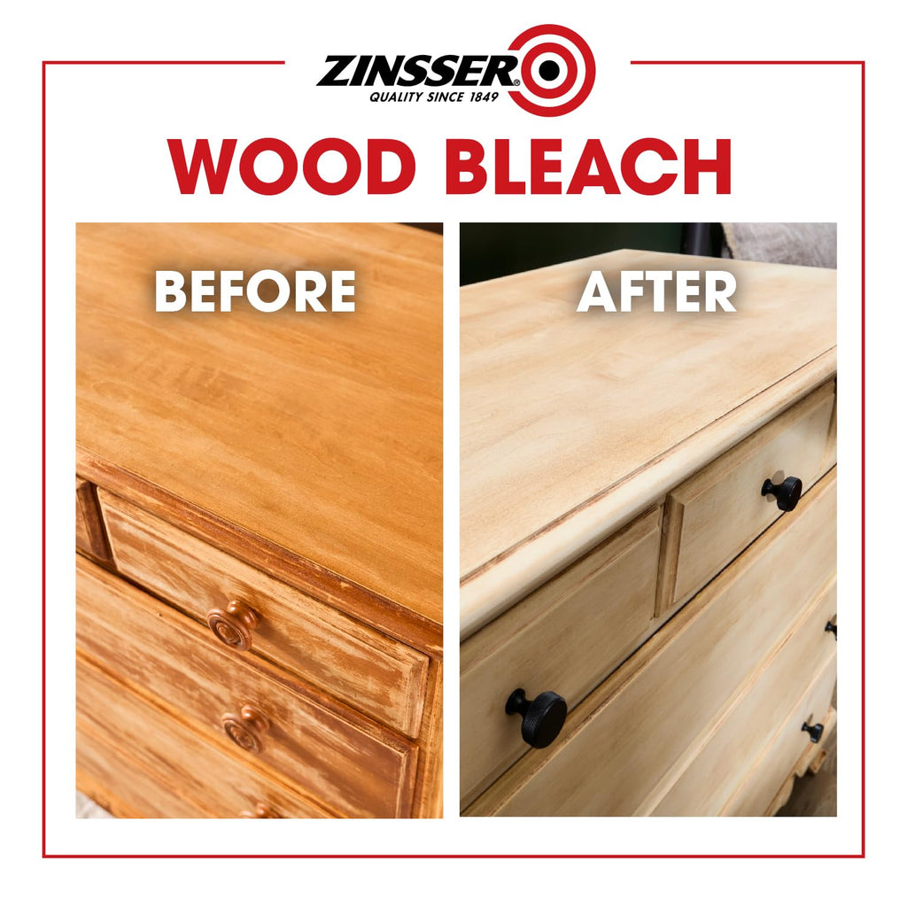 Buy now Zinsser Wood Bleach Kit | Lighten Furniture, Floors, Cabinets, Trim | Removes Red Tone | 2-Step Brightening System | 2-Step 8 fl. oz. Kit (16 fl. oz. Total) at indiglob india