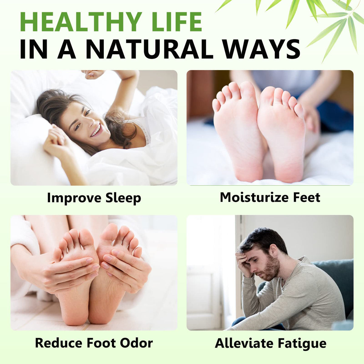 Foot Pads (30 Pack), Deep Cleansing Foot Patches with Bamboo Vinegar & Ginger for Foot Care, Relieve Stress, Improve Sleep and Relaxation