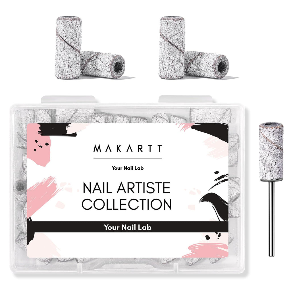 Makartt Sanding Bands for Nail Drill:50 Pcs Small Sanding (White, #180) | Nail Sanding Files with 2026 Upgrade Design 3.1mm Mandrel Bits,180 Medium Grits
