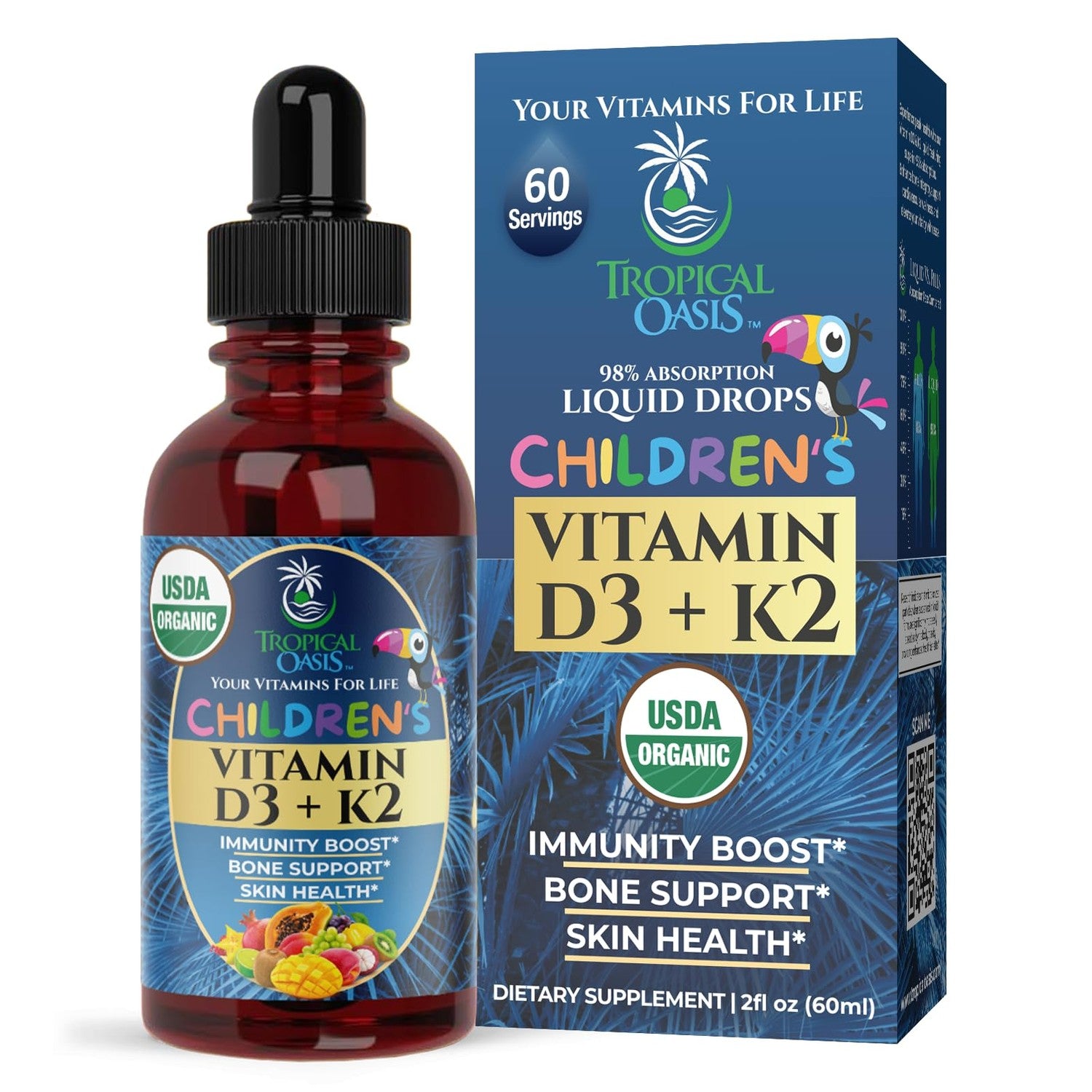 Premium Liquid Multivitamin For Kids | Sugar Free Kids Vitamins | 100% DV of 14 Vitamins for Kids | Multivitamin for Children Ages 4+ | Great Tasting, Non-GMO, Max 98% Absorption Rate- 16 oz, 32 Serv
