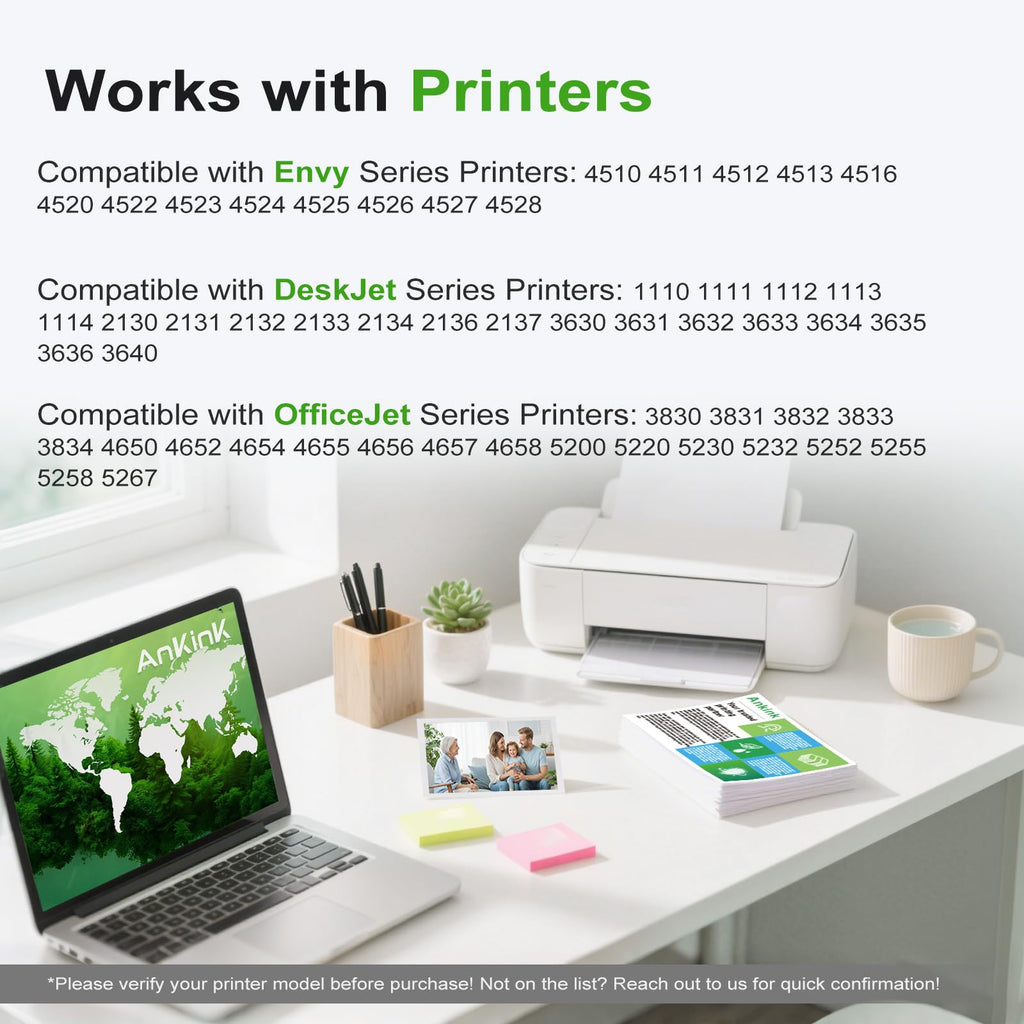 Ankink 63XL Black Ink Cartridges Replacement for HP 63 XL HP63XL (2-Pack)