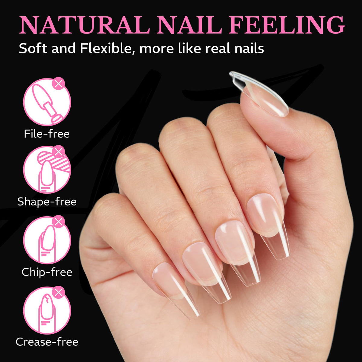 Explore our Medium Almond Nail Tips, 600pcs, soft gel for a natural finish. Available online for easy ordering!