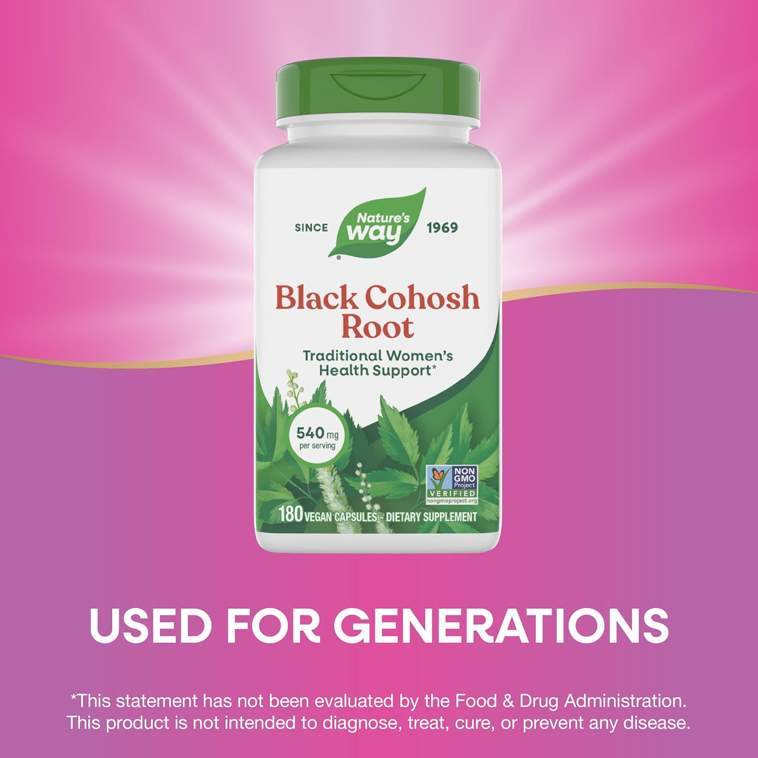 Buy now Nature's Way Black Cohosh Root, Traditional Support for Women's Health*, Non-GMO Project Verified, 180 Capsules at indiglob india