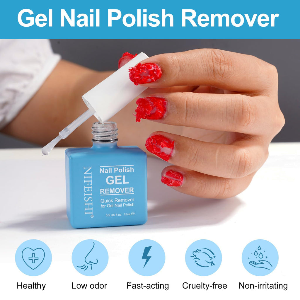 Gel Nail Polish Remover, Gel Polish Remover for Nails, No Need for Foil, Quick & Easy Polish Remover In 3-5 Minutes, No Need Soaking Or Wrapping-15ml