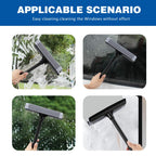 15.9" Window Squeegee for Car,2 in 1 Window Cleaner with Long Stainless Steel Handle,Sponge Car Squeegee for Gas Station, Glass,Shower,Outdoor High Window Cleaning (15.9")