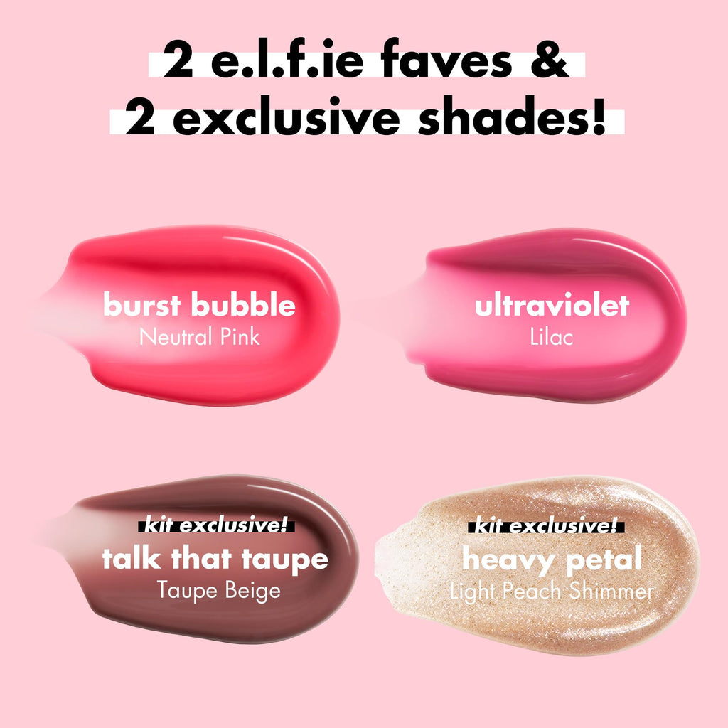 Buy now e.l.f. Glow Reviver Plumping Lip Oil Kit, Nourishing Tinted Lip Oils For A High-Shine Finish, Infused With Jojoba Oil, Vegan & Cruelty-Free, 4 Shades at indiglob india