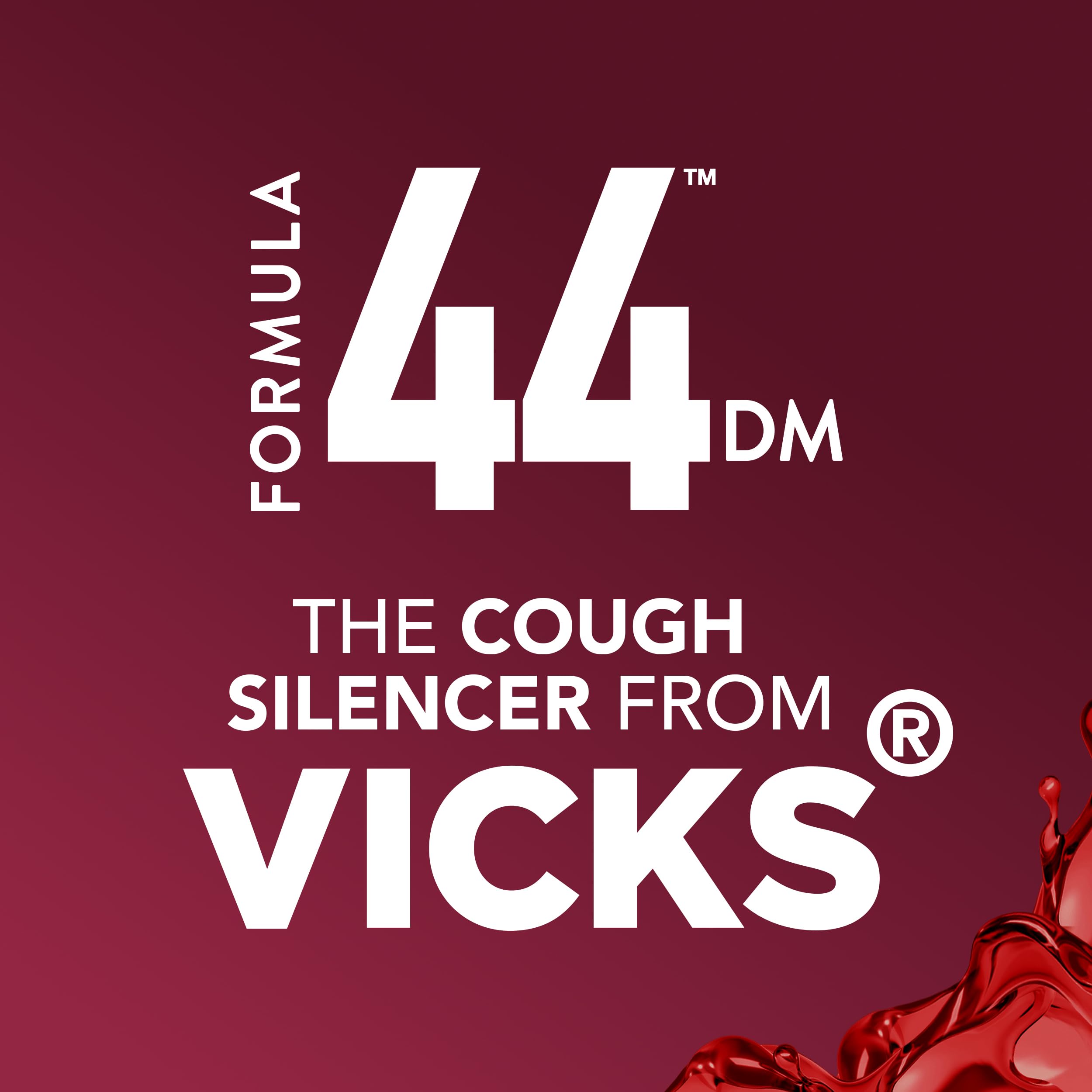 Buy now Vicks Formula 44 DM Cough Liquid, Over-The-Counter Medicine, Day or Night, Cough Syrup, Powerful Cough Relief, Lasts Up to 8 Hours, Cough Suppressant, Berry Flavor, 12 FL OZ at indiglob india