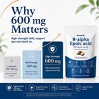 R Alpha Lipoic Acid 600mg, R-Alpha Lipoic Acid Supplement with Coconut Oil, 300 Softgels, Antioxidant Support for Cellular Energy & Healthy Nerve Function Support, Non-GMO Gluten-Free
