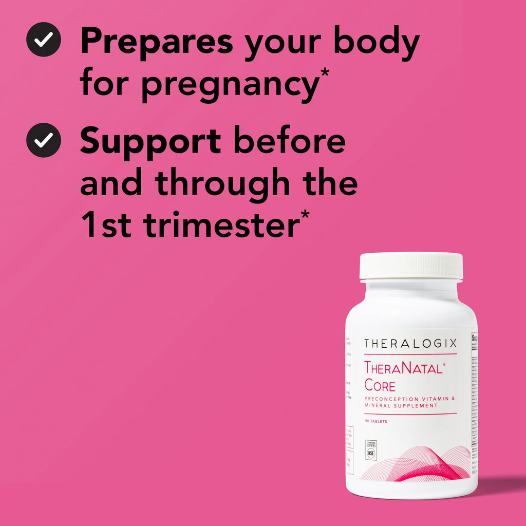 Theralogix TheraNatal Core – Preconception Fertility Vitamin, NSF Certified