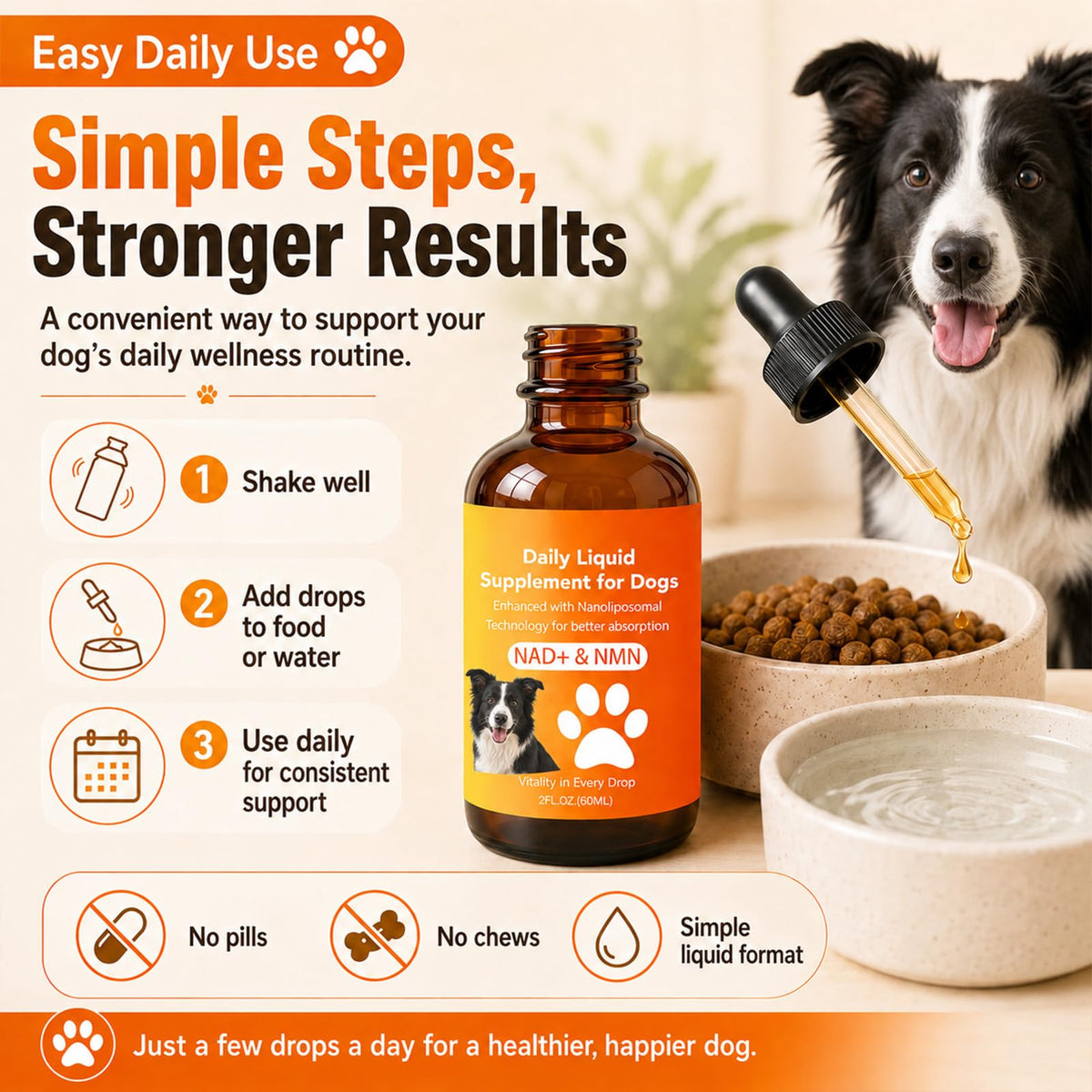 Dog Longevity Supplement with NMN, NAD+, CoQ10 & Resveratrol