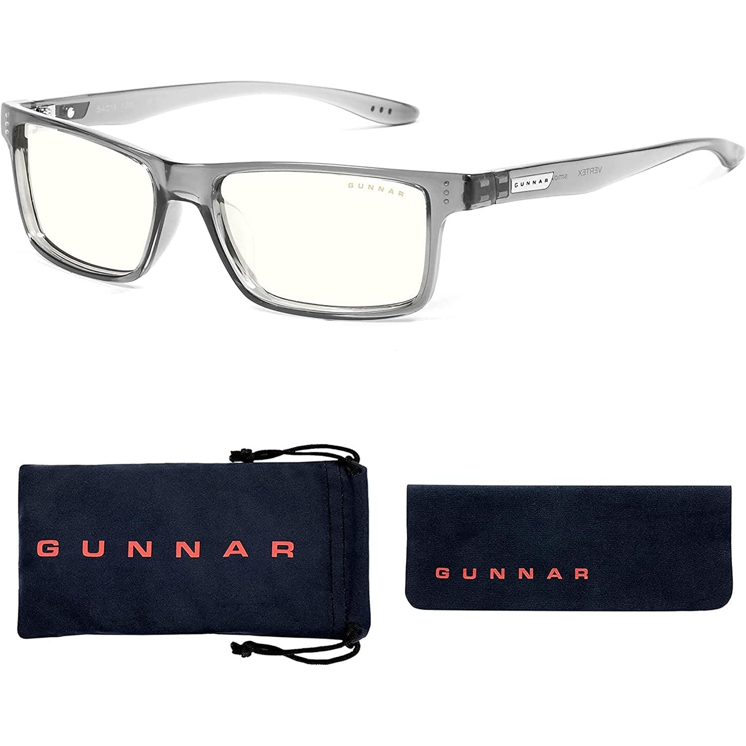 Buy now Gunnar - Blue Light Reading Glasses - Blocks 65% Blue Light - Vertex Gray Crystal, Clear Tint '+1.5 Power at indiglob india