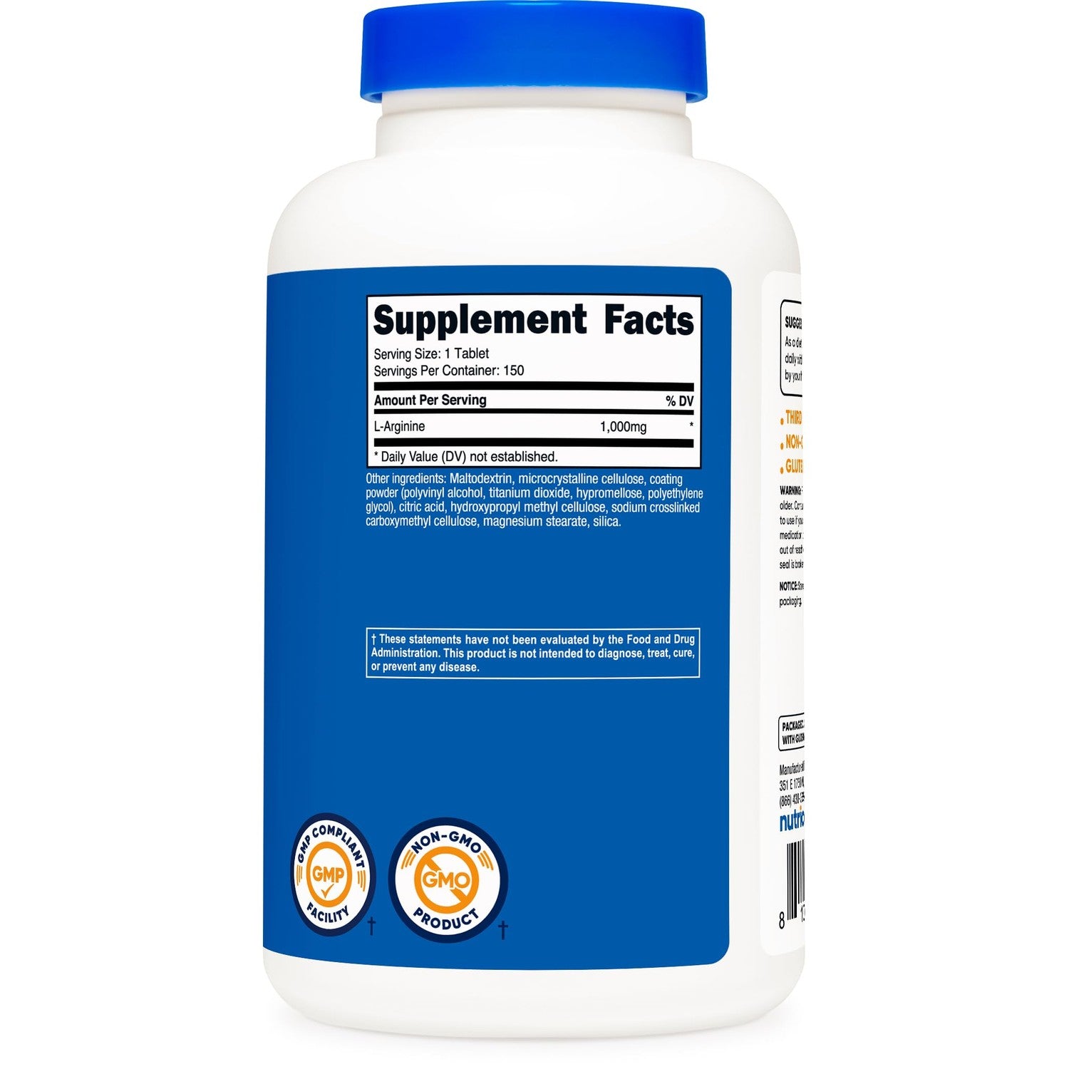 Nutricost L-Arginine 1000mg, Amino Acid Tablets (150 Tablets)