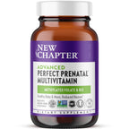 New Chapter Advanced Perfect Prenatal Vitamins, 96 Count | Non-GMO Formula with Methylfolate, Fermented Iron, Vitamin D3 and Ginger for Healthy Baby and Mom, Made with Organic Herbs
