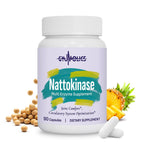 Nattokinase Supplement 10000 Fu Organic Nattokinase 90 Capsules | Multi-Enzyme Supplement with Serrapeptase, Bromelain, Curcumin, Vitamin E & Ginseng, for Movement Comfort & Body Circulation